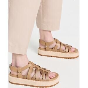 rag & bone Park Platform Fisherman Sandals Women 8.5 Brown Leather Crossover‎